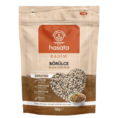 Hasata Börülce 500 gr. Glutensiz Superfood Aslını Korumuş Lezzetler Black Eyed Peas