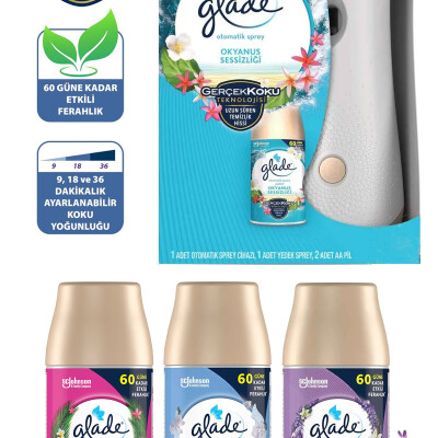 Glade Okyanus Otomatik Oda Kokusu Makine + 3 Yedek Promosyon Paketi