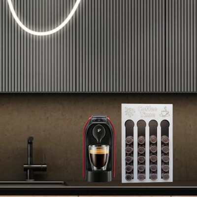 Tchibo Uyumlu Kapsül Kahve Tutucu Siyah Beyaz Renk 24 Kapsül Kapasiteli Kapsül Standı Organizer