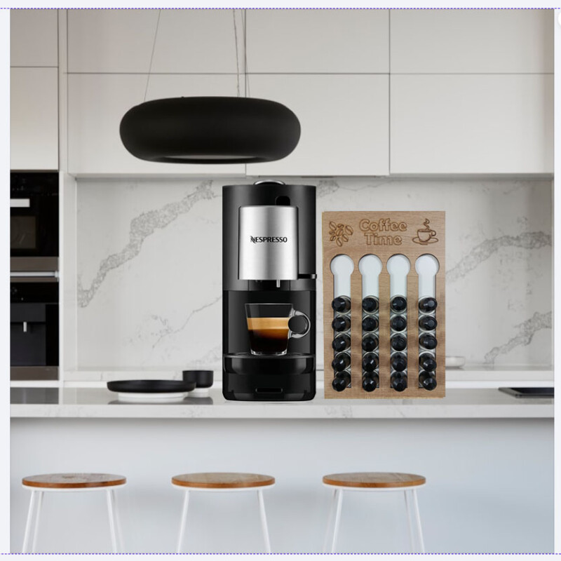 Nespresso Uyumlu Kapsül Kahve Tutucu Kapsül Standı Ahşap 24 Kapsül Kapasiteli Organizer